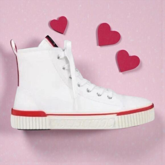 $ 845 CHRISTIAN LOUBOUTINOlona Canvas Men’s Pedro Flat Sneakers 43.5 White